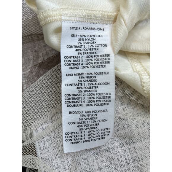 Anthropologie Dress Ryu Womens L Brown Cream Lace Mesh Tulle Balletcore Fairy - Picture 11 of 11